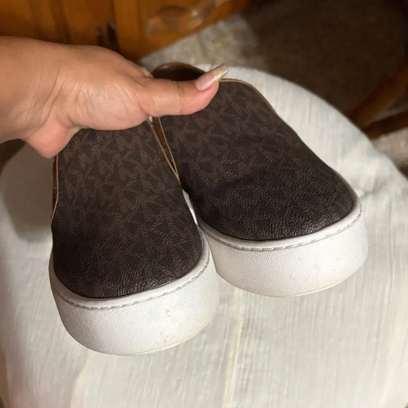 Michael Kors Patterned Brown Slip-On Loafers - Picture 6 of 8